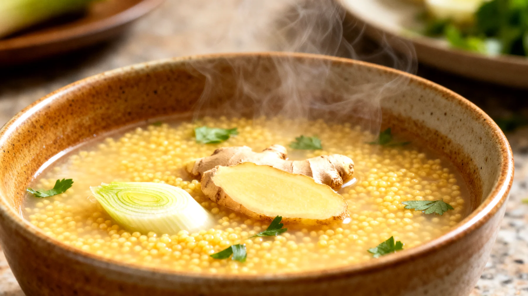 Zuppa di miglio con finocchio e zenzero"