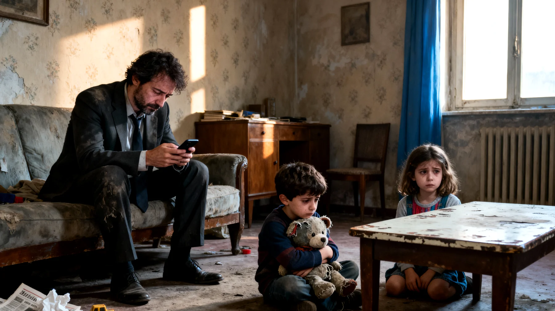 Un papà che lavora molte ore fatica a trovare momenti significativi da dedicare ai suoi bambini piccoli, limitandosi spesso a routines veloci e distratte, con il rischio di perdere tappe importanti della loro crescita e di indebolire il legame affettivo"